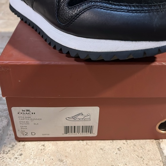 COACH MENS SHOES- CARTER RUNNERS BLACK /COLOR/SIZE 12-D - Picture 4 of 5
